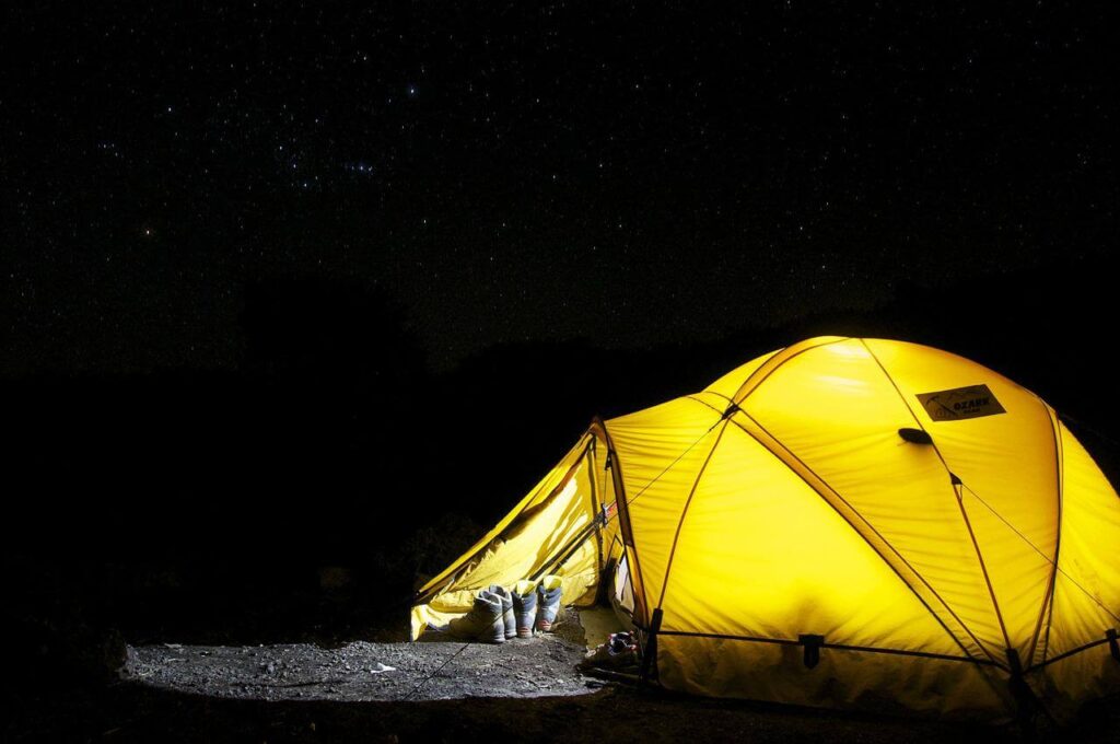 Tent in night